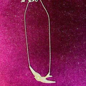 Silvertone swallow necklace